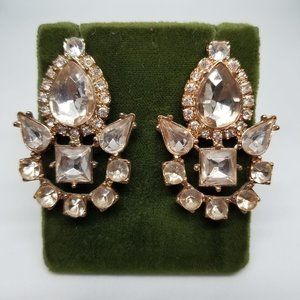 BaubleBar Light Rose Gold Rhinestone Stone Post Statement Earrings | Jewelry